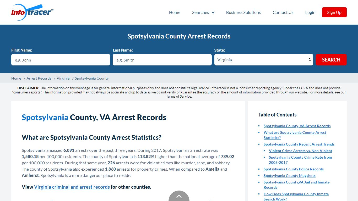 Spotsylvania, VA Arrests, Mugshots & Jail Records - InfoTracer